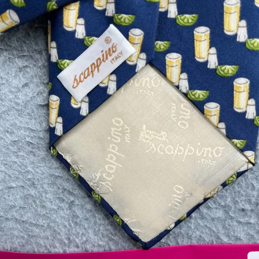 Scappino Silk Necktie Tequilla Shot With Lime Print Tie